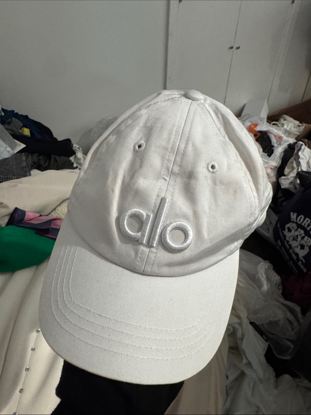 ALO Yoga Kids White Embroidered Logo Cap